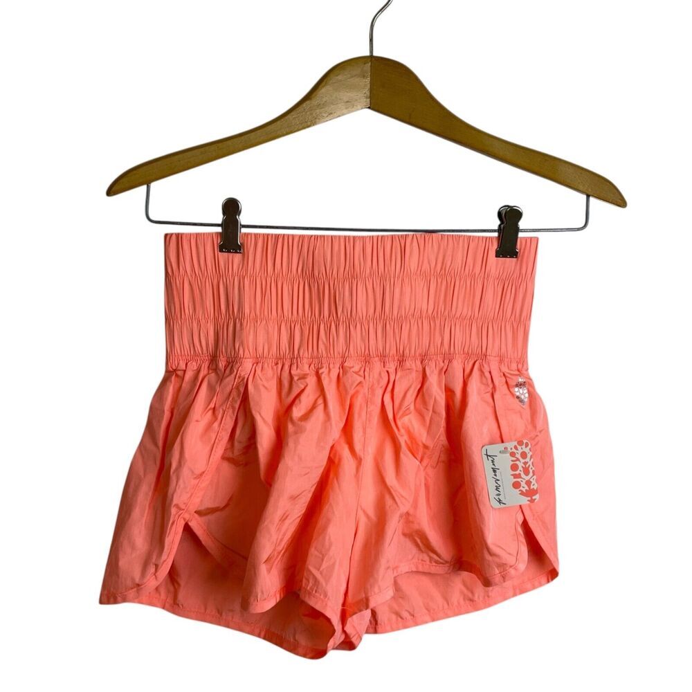 Free People Way Home Shorts XS Orange Womens Running Jogging Workout Nylon